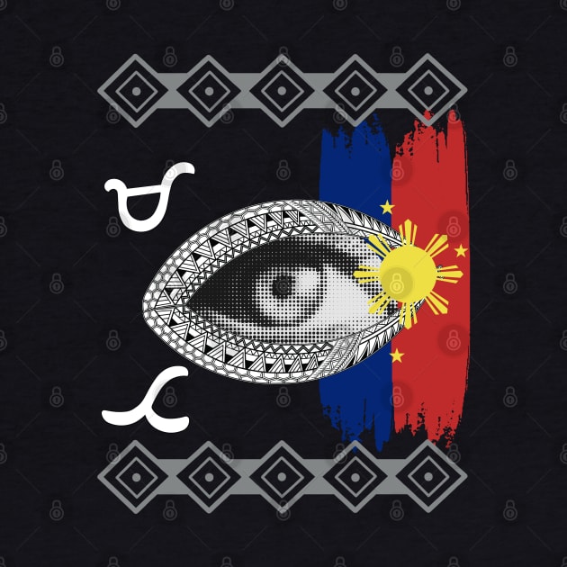 Philippine Flag Sun / Baybayin word Mata (Eye) by Pirma Pinas